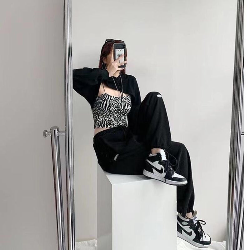 2024 Spring Summer High Waist Loose Joggers for Women Dark gray - Image 2