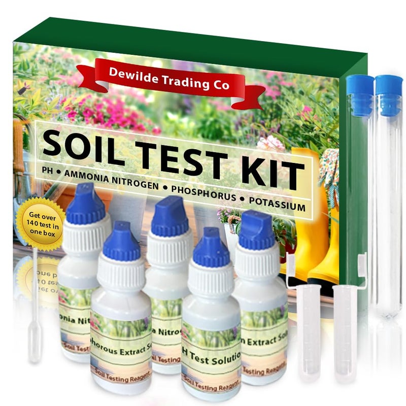 Dewilde Trading Co Soil Test Kit -140 Test- 2025 Updated- Testing PH Ammonia Nitrogen Phosphorus and Potassium - Tester for Your Vegetable Garden Lawn and Soil - Image 4