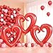Vibzox Red Heart Balloons3Pcs 40Inch Large Hollow Out Heart Foil Balloon for Valentines Day Birthday Wedding Engagement Bridal Showers Anniversary Party Decorations - Image 2