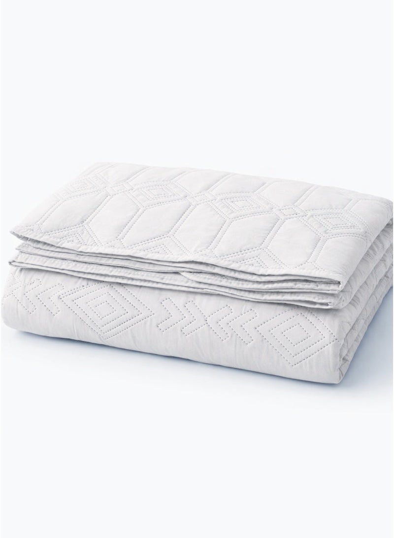 ميرال مفرش سرير نفرين سادة مضغوط – 6 قطع – لحاف محبوك 220×240 سم مع شرشف مغاط 200×200×30 سم - Image 4