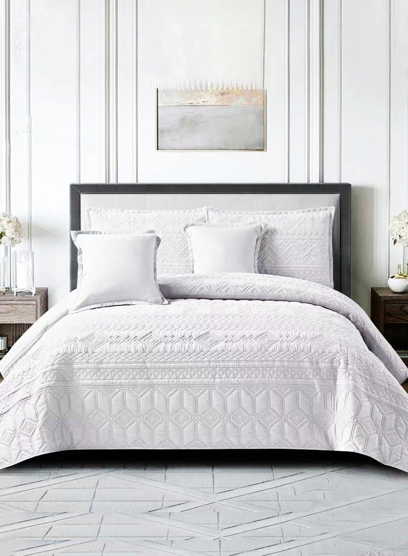 ميرال مفرش سرير نفرين سادة مضغوط – 6 قطع – لحاف محبوك 220×240 سم مع شرشف مغاط 200×200×30 سم - Image 2