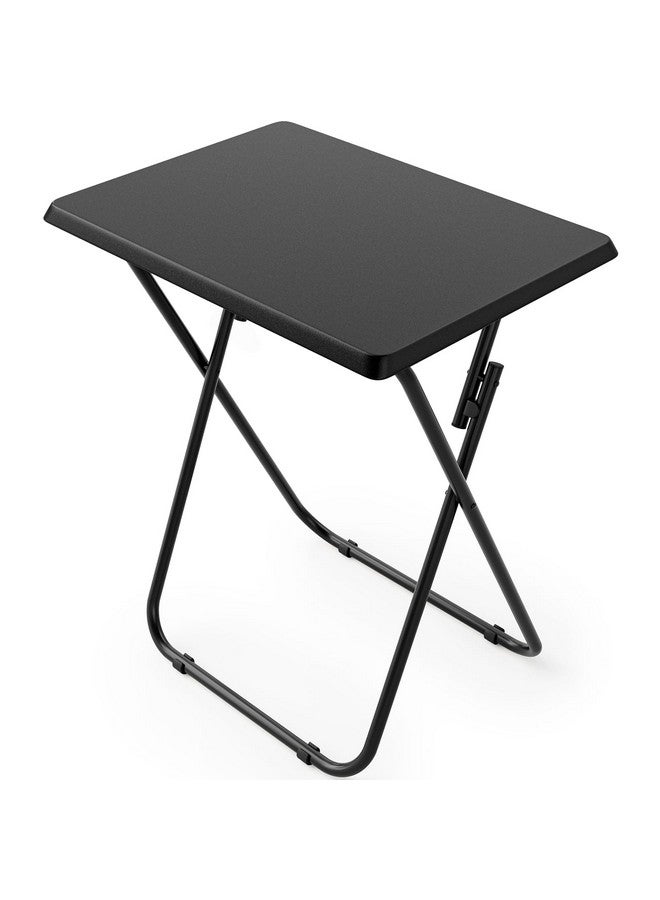 HUANUO Folding TV Tray Table -Stable Tray Table with No Assembly Required, TV Dinner Tray for Eating, Foldable Snack Tables for Bed & Sofa (Black) - Image 1