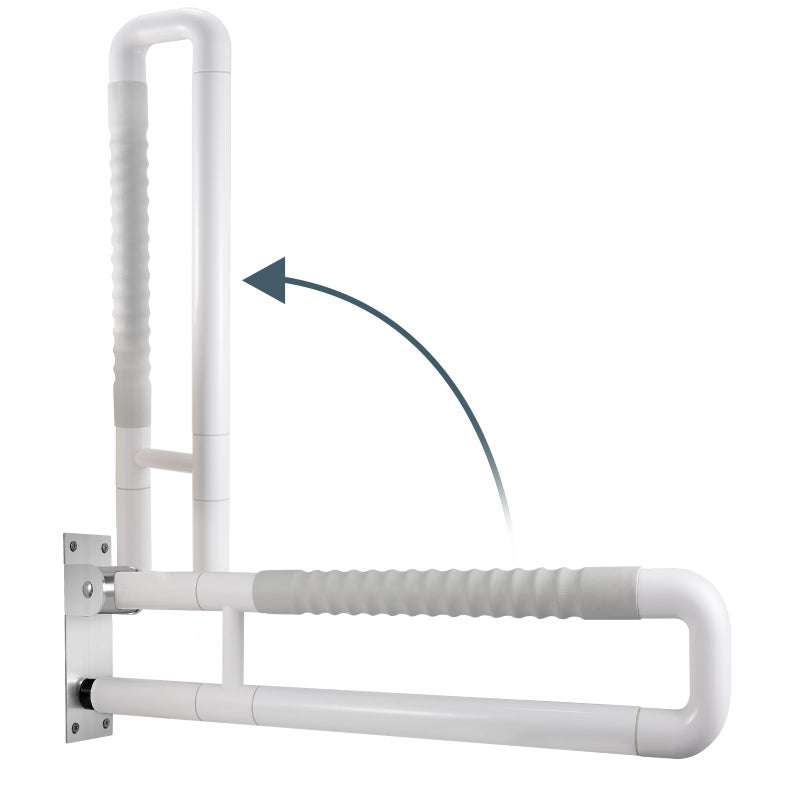 WochiTV Flip up Grab Bar 301 Inch Handicap Grab Bars Wall Mounted Toilet Handrail Anti Slip Bathroom Safety Bar for Senior Elderly Pregnant Aid - Image 3