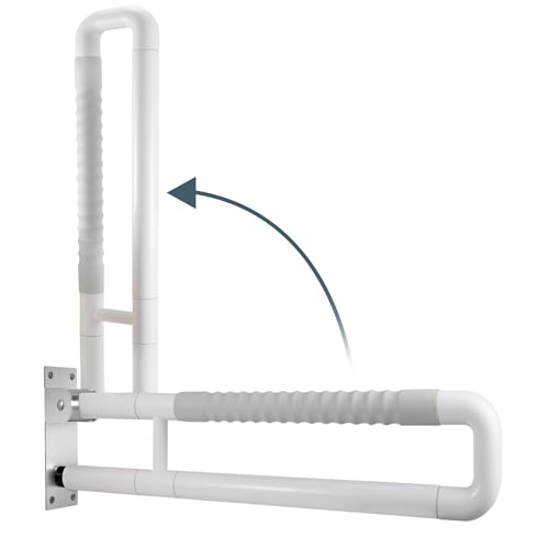 WochiTV Flip up Grab Bar 301 Inch Handicap Grab Bars Wall Mounted Toilet Handrail Anti Slip Bathroom Safety Bar for Senior Elderly Pregnant Aid - Image 2