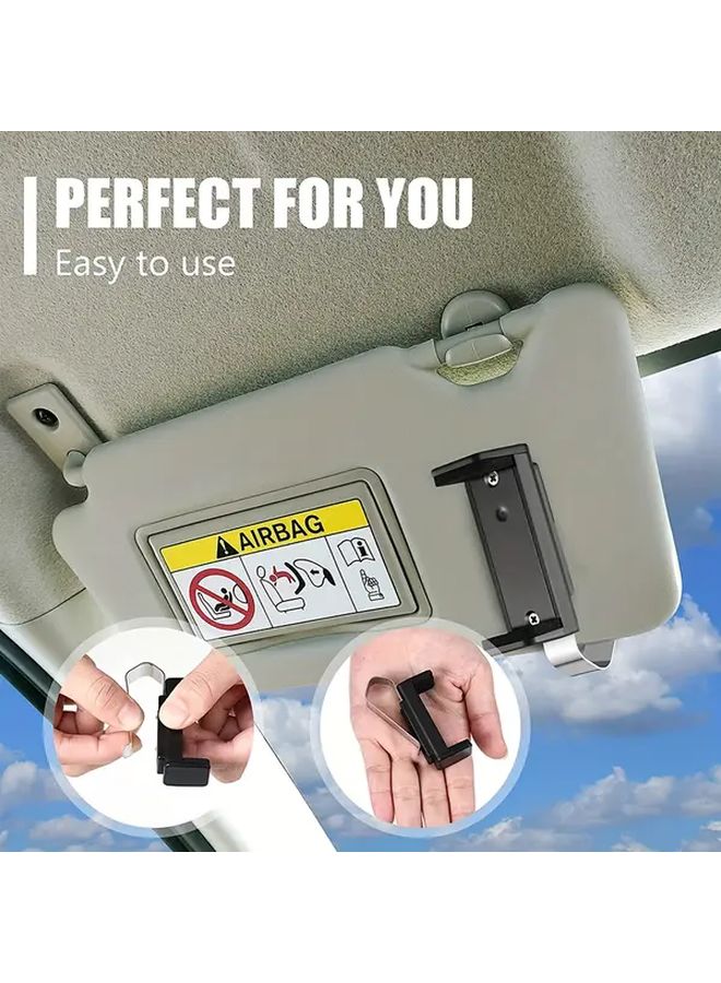 Black Adjustable Car Sun Visor Clip Holder Universal Remote Control Key Organizer - Image 3