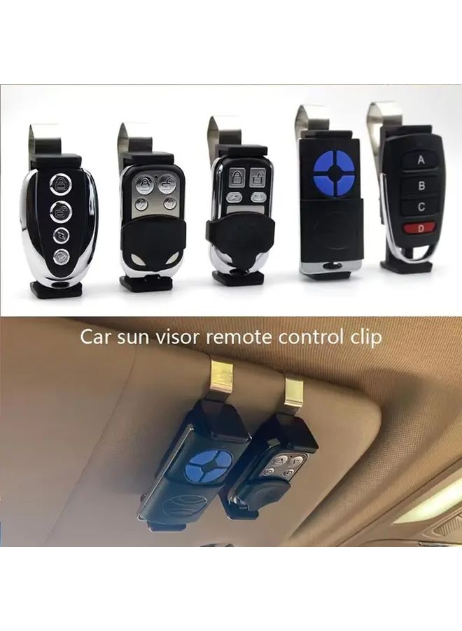 Black Adjustable Car Sun Visor Clip Holder Universal Remote Control Key Organizer - Image 5