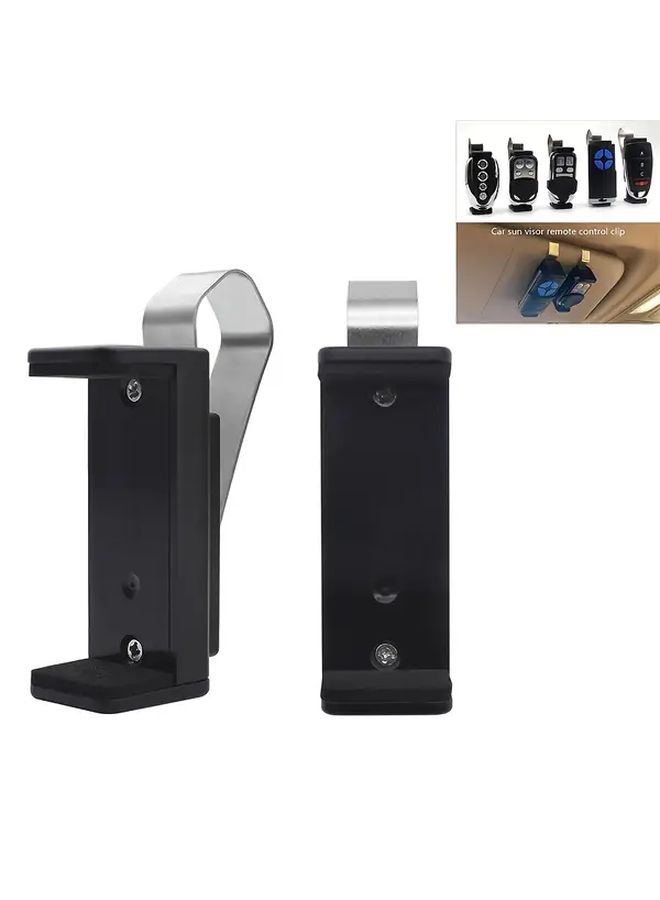 Black Adjustable Car Sun Visor Clip Holder Universal Remote Control Key Organizer - Image 1