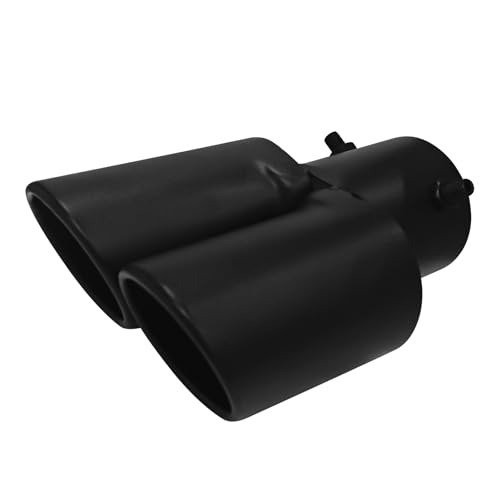 Eponcia Dual Exhaust Tip 2.5" Inlet, Escapes Deportivos Para Carro, Car Exhaust Tip Pipe Double Outlet Straight Muffler Tailpipe Tips with Screw, Bolt-on Exhausts Pipe Modification Accessories(Black) - Image 1