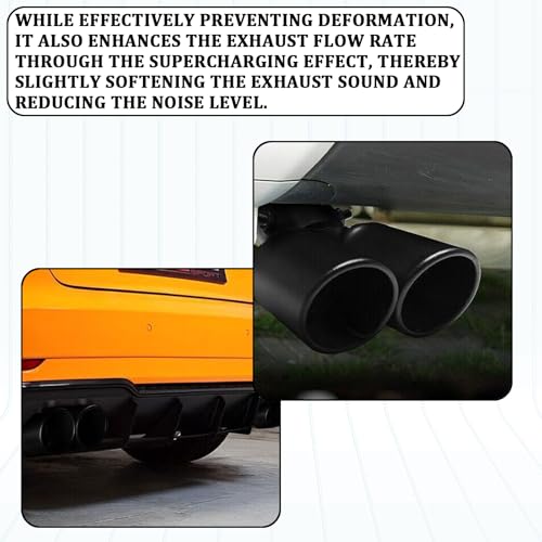 Eponcia Dual Exhaust Tip 2.5" Inlet, Escapes Deportivos Para Carro, Car Exhaust Tip Pipe Double Outlet Straight Muffler Tailpipe Tips with Screw, Bolt-on Exhausts Pipe Modification Accessories(Black) - Image 5