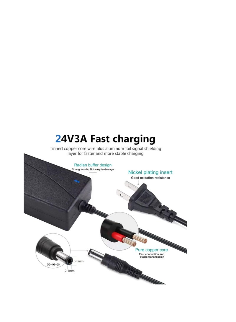 Terabyte 24V AC/DC Adapter Compatible with Logitech G25 G27 G29 G920 190211-0010 G940 PS3 Xbox 360 Racing Wheel - Image 4