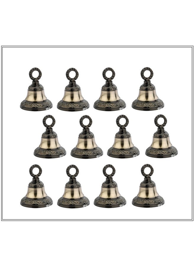 Chitra Brass Classic BDB-05 Decorative Bell for Pooja Rooms,Halls,Mandir (Antique Marvel Finish, 50mm) Pack of 12 - Image 1
