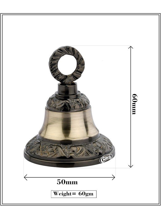 Chitra Brass Classic BDB-05 Decorative Bell for Pooja Rooms,Halls,Mandir (Antique Marvel Finish, 50mm) Pack of 12 - Image 3