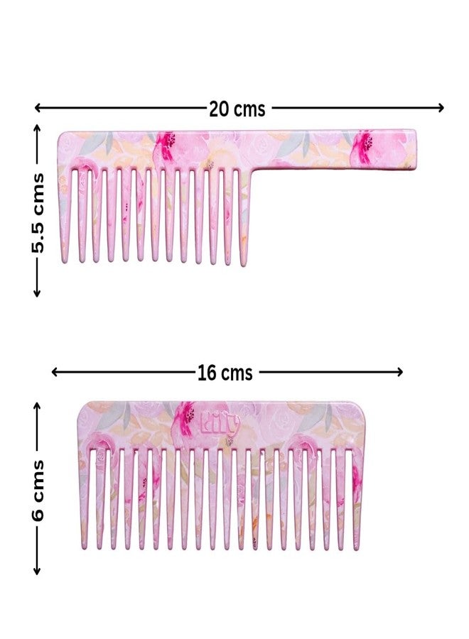 LILY Wide Teeth Shampoo Combs Combo for Women (Multicolour) - Set of 2 - Image 2