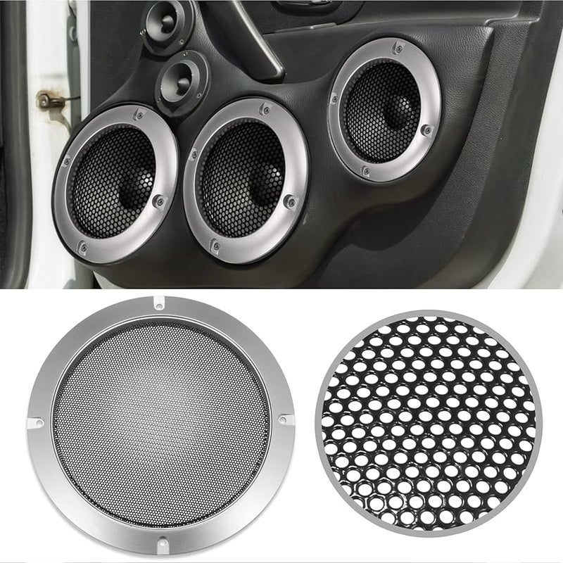 Unifizz 6.5 Inch Round Subwoofer Speaker Grille Cover Protective Guard Silver - Image 3