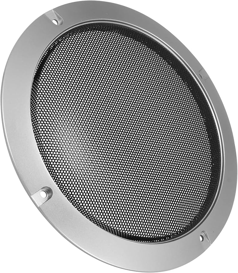 Unifizz 6.5 Inch Round Subwoofer Speaker Grille Cover Protective Guard Silver - Image 2