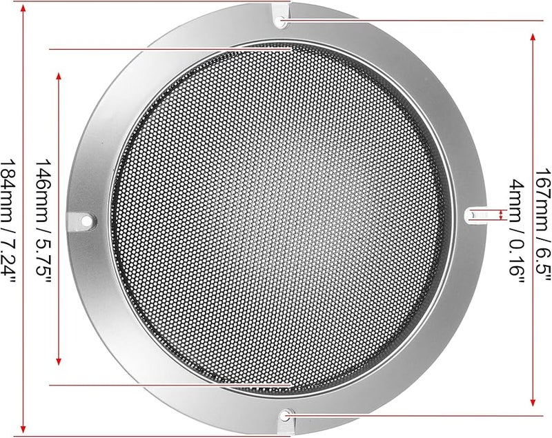 Unifizz 6.5 Inch Round Subwoofer Speaker Grille Cover Protective Guard Silver - Image 5