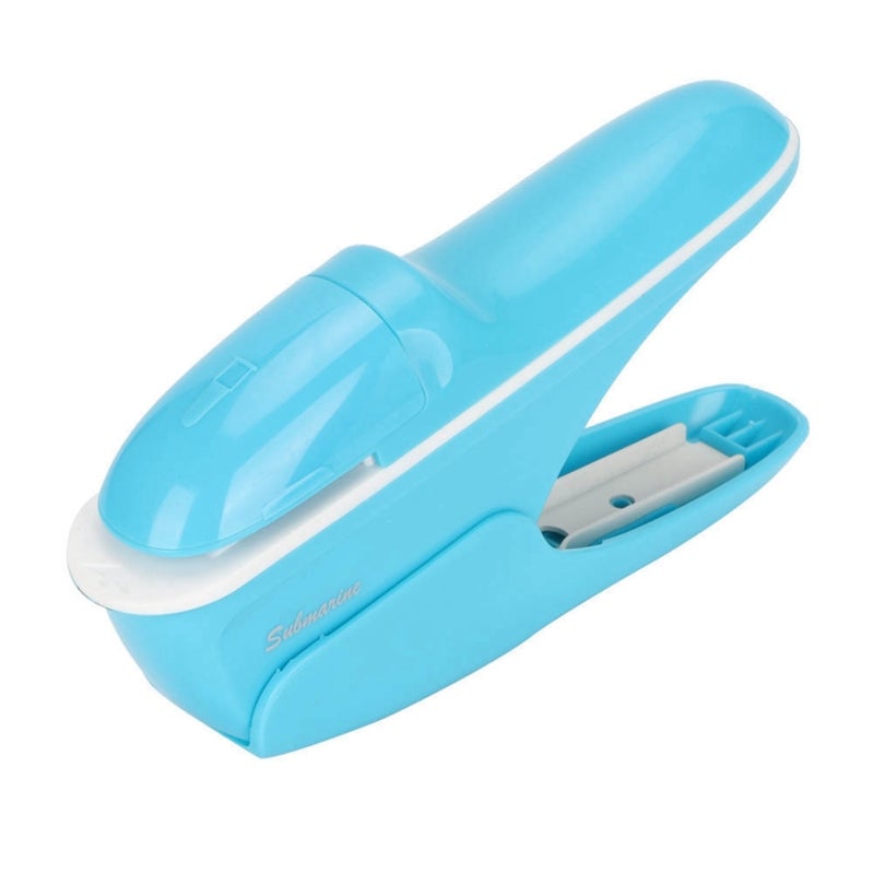 Staple Free Stapler Blue Ergonomic Labor-Saving Structure - Safe Hand Stapler for Home Office Kids - Image 2