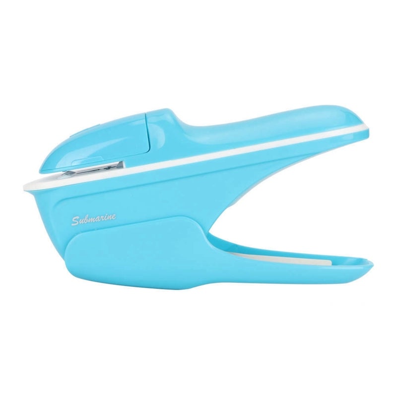Staple Free Stapler Blue Ergonomic Labor-Saving Structure - Safe Hand Stapler for Home Office Kids - Image 1