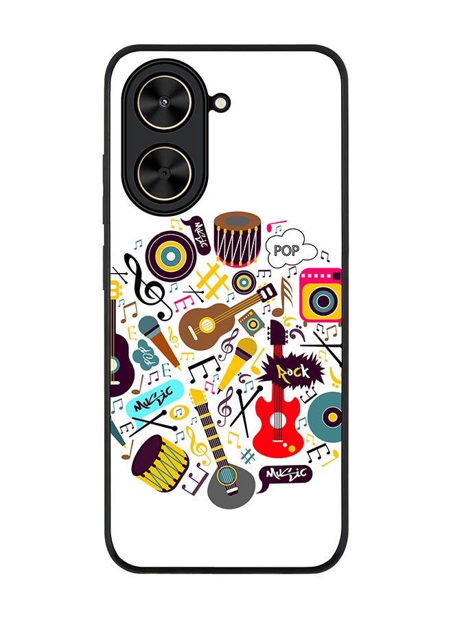 Stylizedd For Xiaomi Poco C71 / Redmi A5 4G Case,Slim fit Camera Protection, Shockproof Thin Phone cover  - Muscial Instruments