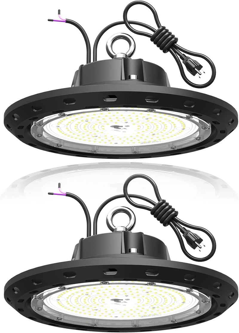CHMLT 2Pack 150W UFO LED High Bay Light 22500LM 0-10V Dimmable Eqv.600W HPS/MH High Bay Led Shop Lights 5000K High Bay Led Lights for Shop Warehouse Factory - Image 1