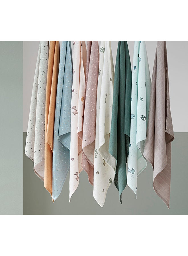 done by deer Burp Cloth 3-Pack - GOTS Certified Organic Cotton Muslin Cloths for Newborns - Lalee Sand - Image 5