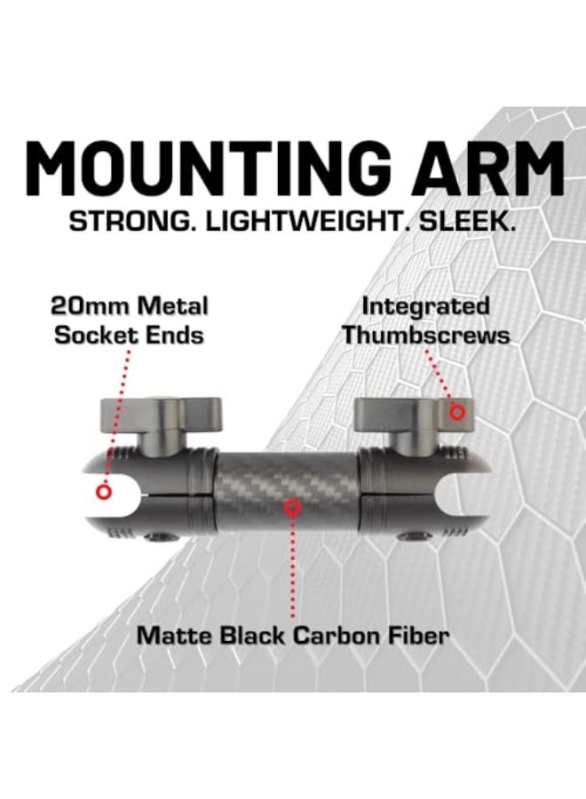 Bulletpoint Mounting Solutions Dash Mount 4.7" Arm Compatible with iPhone and Android Smartphones - Fits 20mm Attachment Ball (Matte Black Carbon Fiber) - Image 2