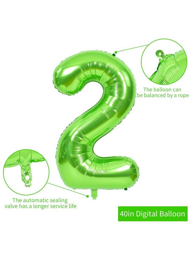 TONIFUL 40 Inch Large Green Numbers Balloons 0-9, Number 2 Digital 2 Helium Balloons, Foil Mylar Big Number Balloons for Birthday Party Anniversary Supplies Decorations - Image 2