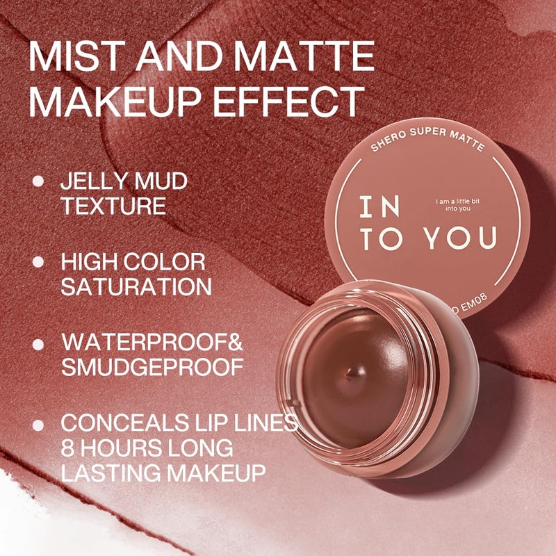 INTO YOU Matte Liquid Lipstick for Women, Canned Long Lasting Nude Lipstick Waterproof with Lip Brush, No Transfer, High Pigmented with Lightweight Lip Mud Texture(C-EM08) - Image 2