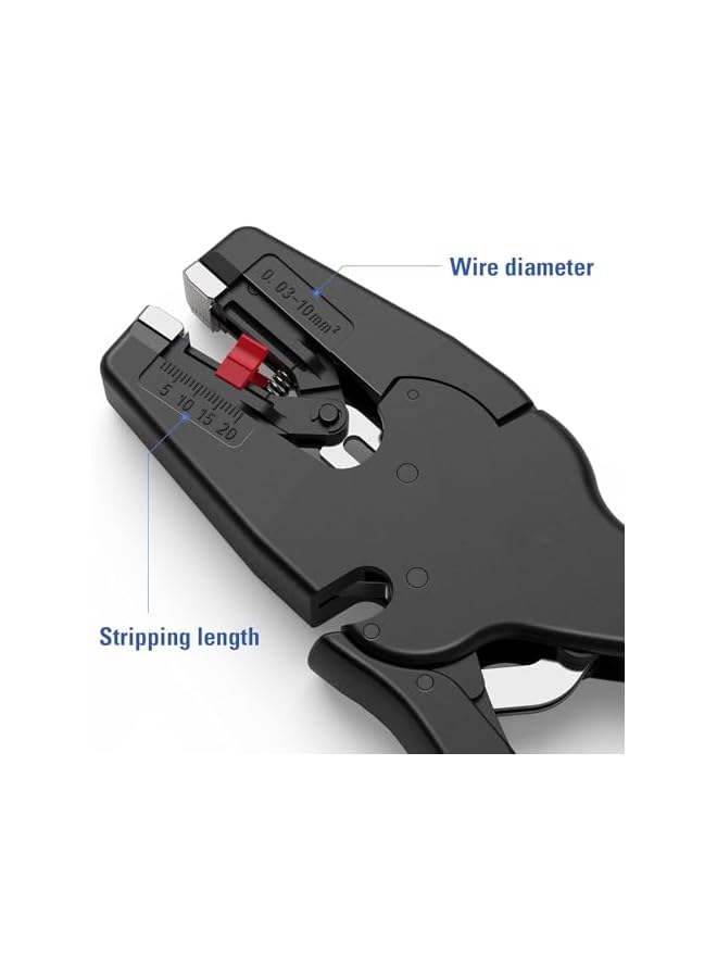 promass Automatic Wire Strippers Tool, Self Adjusting Wire Stripper Quick 2 in 1 Wire Stripper Tool [AWG 32-7] for Single-Conductor Stranded or Solid Wire, Wire Stripper Tool for Range 0.25-0.75 Inch - Image 3