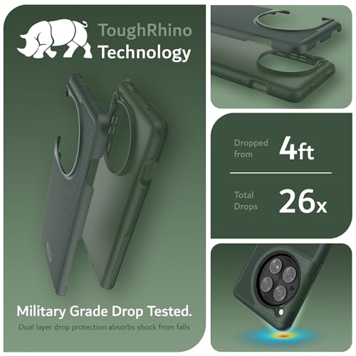 TUDIA MergeGrip Phone Case for OnePlus 12 5G 2024 - Military Grade, Drop Tested, Dual Layer, Shockproof, Anti-Slip, Heavy Duty & Protector Cover Protective Phone Case - Pine Green - Image 3