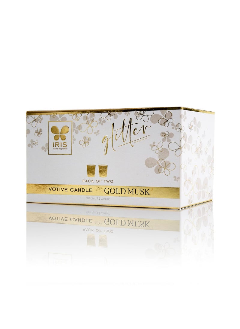 IRIS IRIS Gold Glass Votive Pack of 2  - Image 4