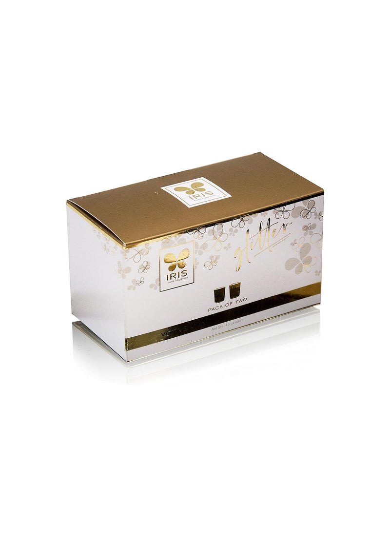 IRIS IRIS Gold Glass Votive Pack of 2  - Image 2
