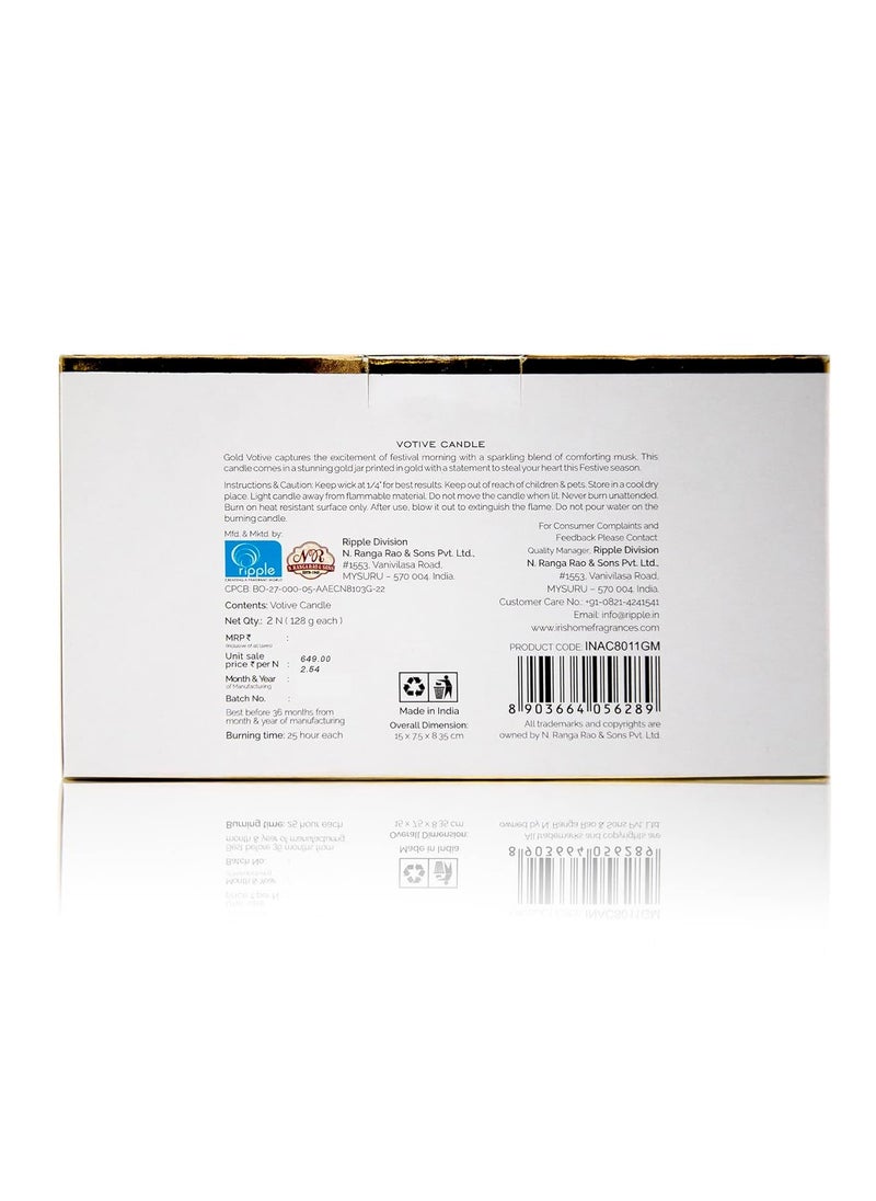 IRIS IRIS Gold Glass Votive Pack of 2  - Image 5