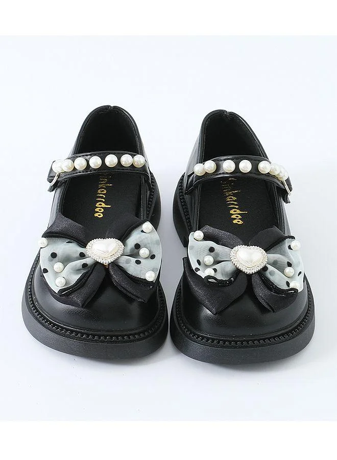 Mark & Mia Mark & Mia Bow With Heart Shaped Pearl Detail Party Shoes - Black