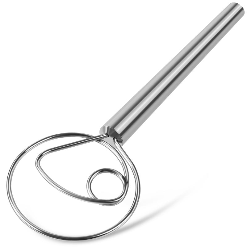 TEEVEA Danish Dough Whisk Stainless Steel Hook Dutch Bread Mixer for Sourdough Baking Tools - Image 1