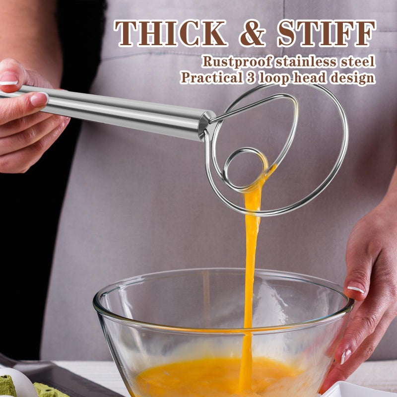 TEEVEA Danish Dough Whisk Stainless Steel Hook Dutch Bread Mixer for Sourdough Baking Tools - Image 5