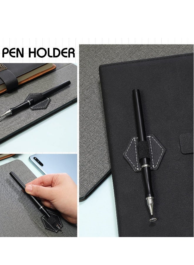 Generic Pen Loops Holder, Self Adhesive Pen Holders for Notebook, Self Adhesive Hexagon Leather Pencil Holder with Elastic Loop, Designed for Notebooks, Journals, Calendars, Tablet  - Image 4