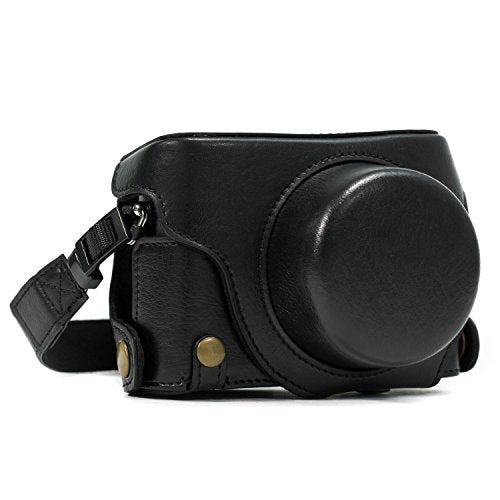 MegaGear Ever Ready Protective Leather Camera Case, Bag for Panasonic LUMIX LX100, DMC-LX100 Camera (Black) (Model: MG661) - Image 1