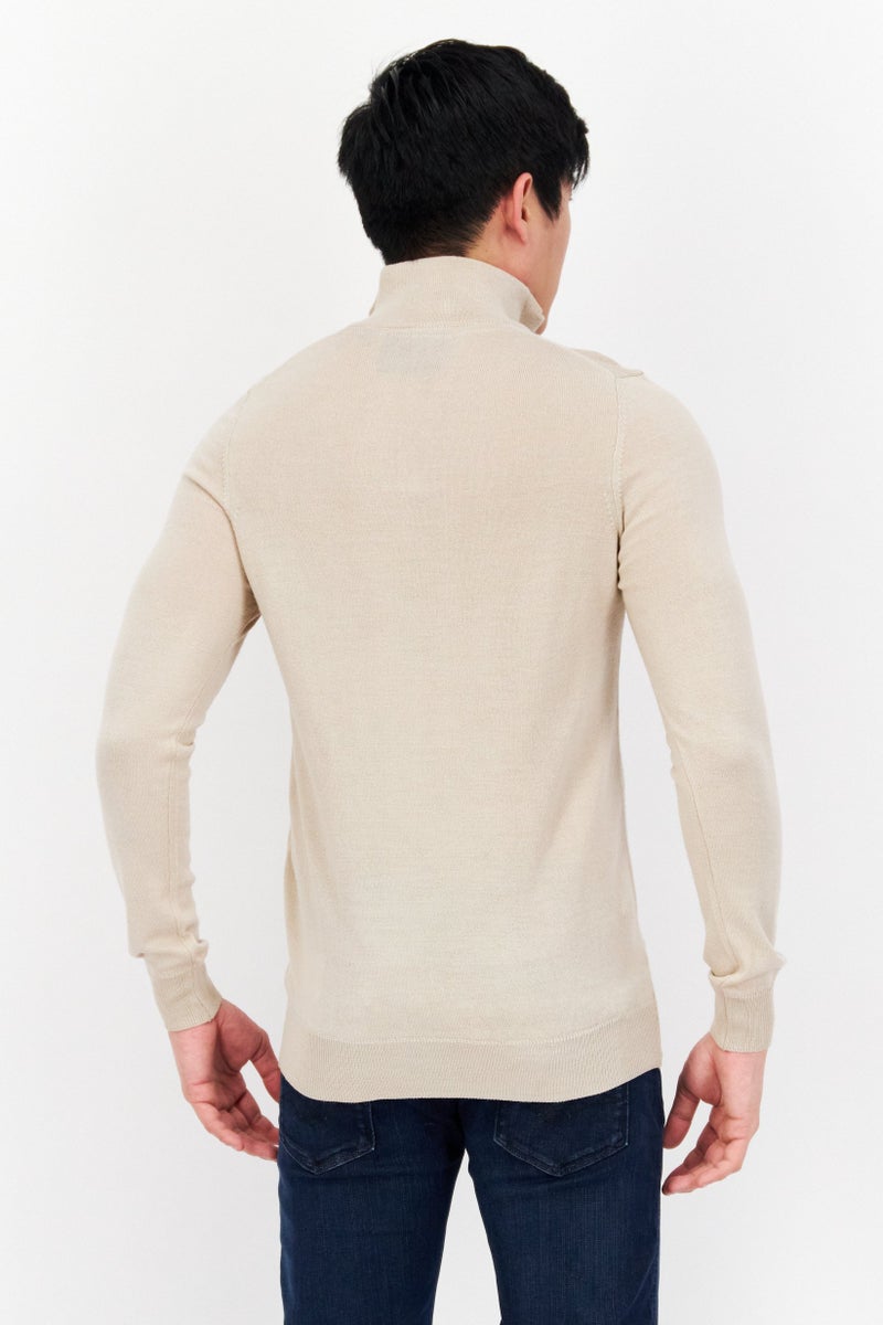 Lyle & Scott Men High Neck Long Sleeve Embroidered Logo Sweater, Pink - Image 3