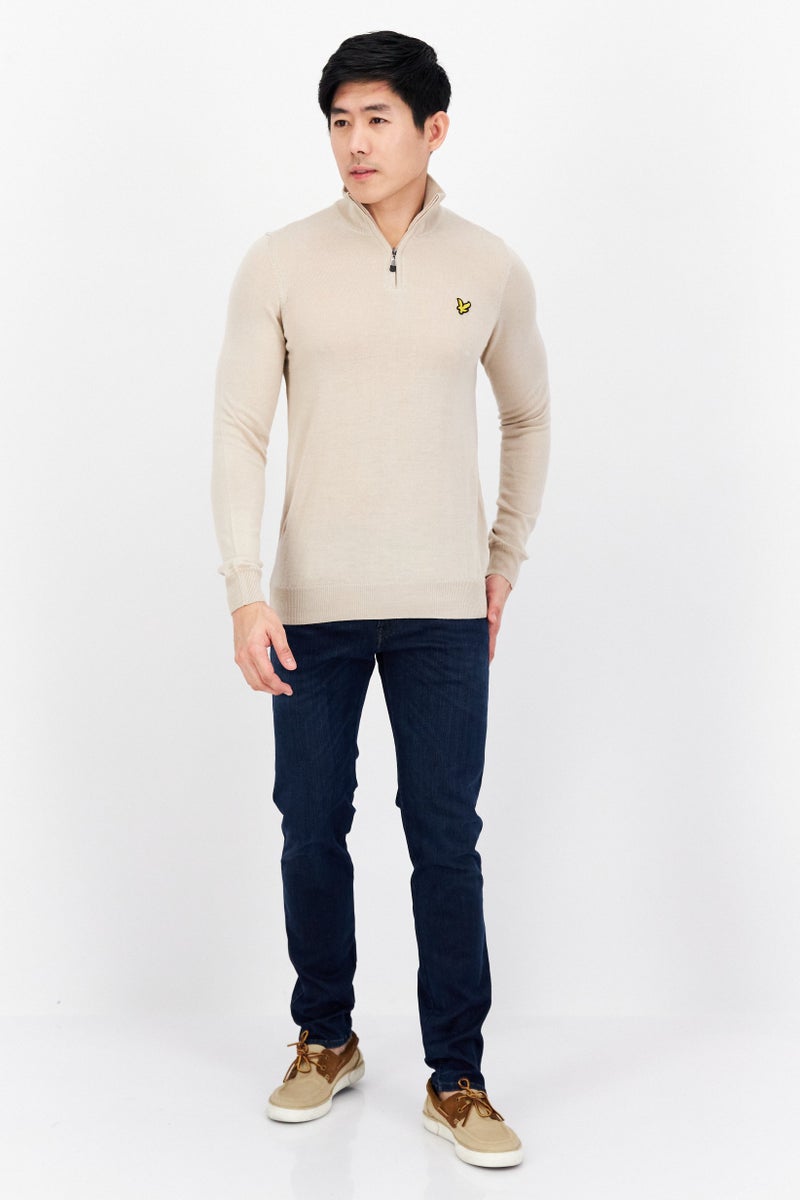 Lyle & Scott Men High Neck Long Sleeve Embroidered Logo Sweater, Pink - Image 4