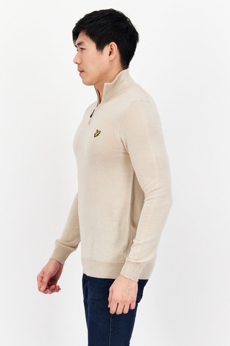 Lyle & Scott Men High Neck Long Sleeve Embroidered Logo Sweater, Pink - Image 2