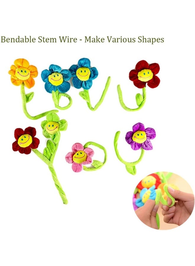 SUSHAFEN 16Pcs Artificial Plush Sunflower Daisy Flower Toy Bendable Curtain Buckle Tiebacks Birthday Wedding Party Gift Decor Fairy Wands Stick Performance Props Novelty School Prize Gifts - Image 3