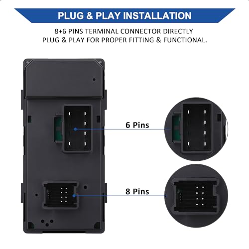 AiYiGu Driver Side Power Master Window Switch, Compatible with Chevy Silverado/Chevrolet Traverse/HHR / 2007-2013 GMC Sierra 1500 2500HD 3500HD / Yukon/Buick Enclave Replace OE 25789692 20945129 - Image 3