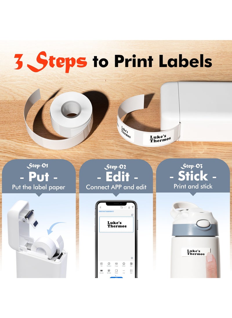 Generic Mini Portable Thermal Label Printer – Handheld Ink-Free Bluetooth Label Maker for Home & Office, Compatible with iOS, Android & Windows, Ideal for Price Tags, Barcode Labels &  - Image 4