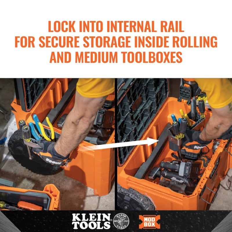 Klein Tools Klein Tools 54814MB MODbox Tool Carrier, Modular Tool Storage System Side Mounting Accessory, Easy One-Handed Attachment and Slim Profile  - Image 5