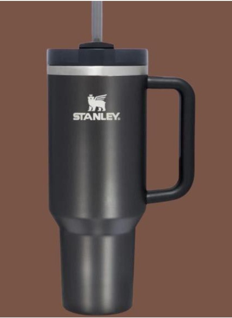 Stanley - Quencher H2.0 FlowState Vacuum Insulated Tumbler – 40 oz Black Stainless Steel Travel Mug with Lid & Straw, Double-Walled Leakproof Design, Keeps Drinks Hot/Cold for Hours, Durable & Portable - Image 1
