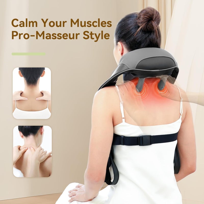 Snailax Neck Massager for Pain Relief Deep Tissue Neck Massage with Heat Cordless Massager for Back and Shoulder Pain Deep Kneading Back Massager Gift for Mom Dad - Image 2