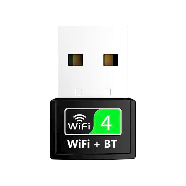 XIKKART WiFi Bluetooth Adapter 2 in 1 Wireless BT WiFi Dongle, Dual Band Bluetooth and WiFi Adapter for PC/Laptop/Desktop, WiFi Bluetooth Dongle (Upto 300 Mbps, 4.2GHz) - Image 1