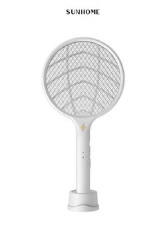 Sunhome 2-in-1 USB Rechargeable LED Electric Bug Pest Fly Mosquito Killer Racket WD-008 White  - Image 1