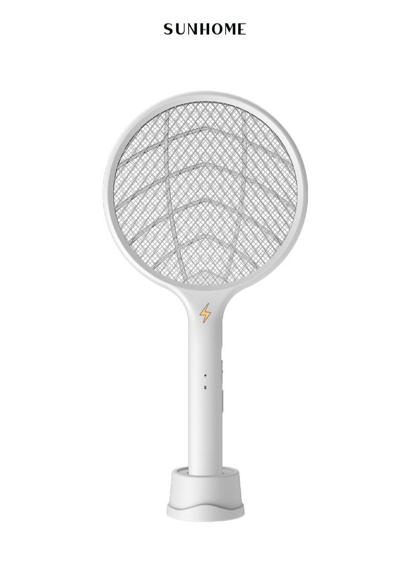 Sunhome - 2-in-1 USB Rechargeable LED Electric Bug Pest Fly Mosquito Killer Racket WD-008 White - Image 1